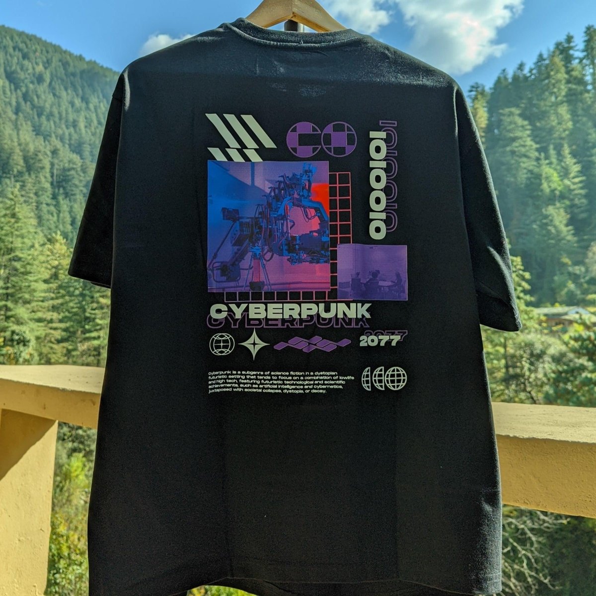 Melimy Cyberpunk Fusion Elegance DropFit T-shirt - Melimy