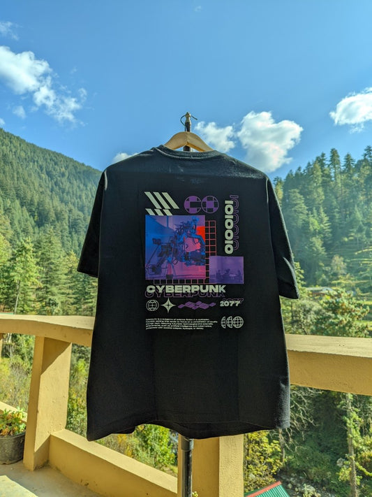 Melimy Cyberpunk Fusion Elegance DropFit T-shirt - Melimy